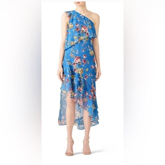 SLATE AND WILLOW🦋SIZE 8🦋BLUE ETHEREAL FLOWING MAXI MIDI CHIFFON DRESS $350 NEW - Picture 6 of 12